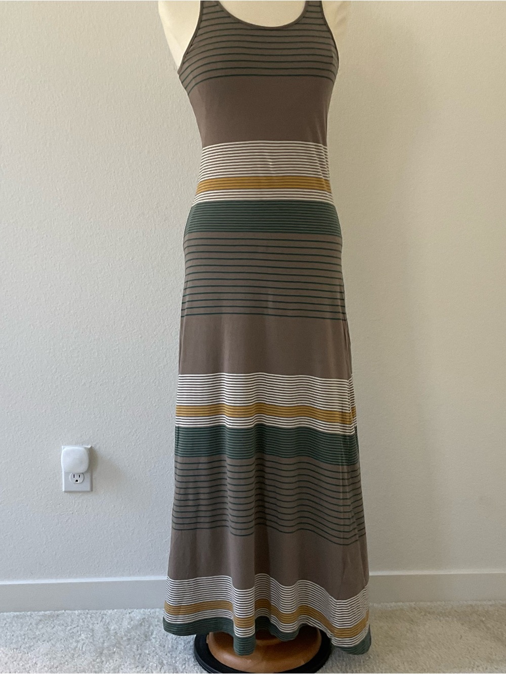 Threads 4 Thought Organic Cotton Striped Maxi Dress S